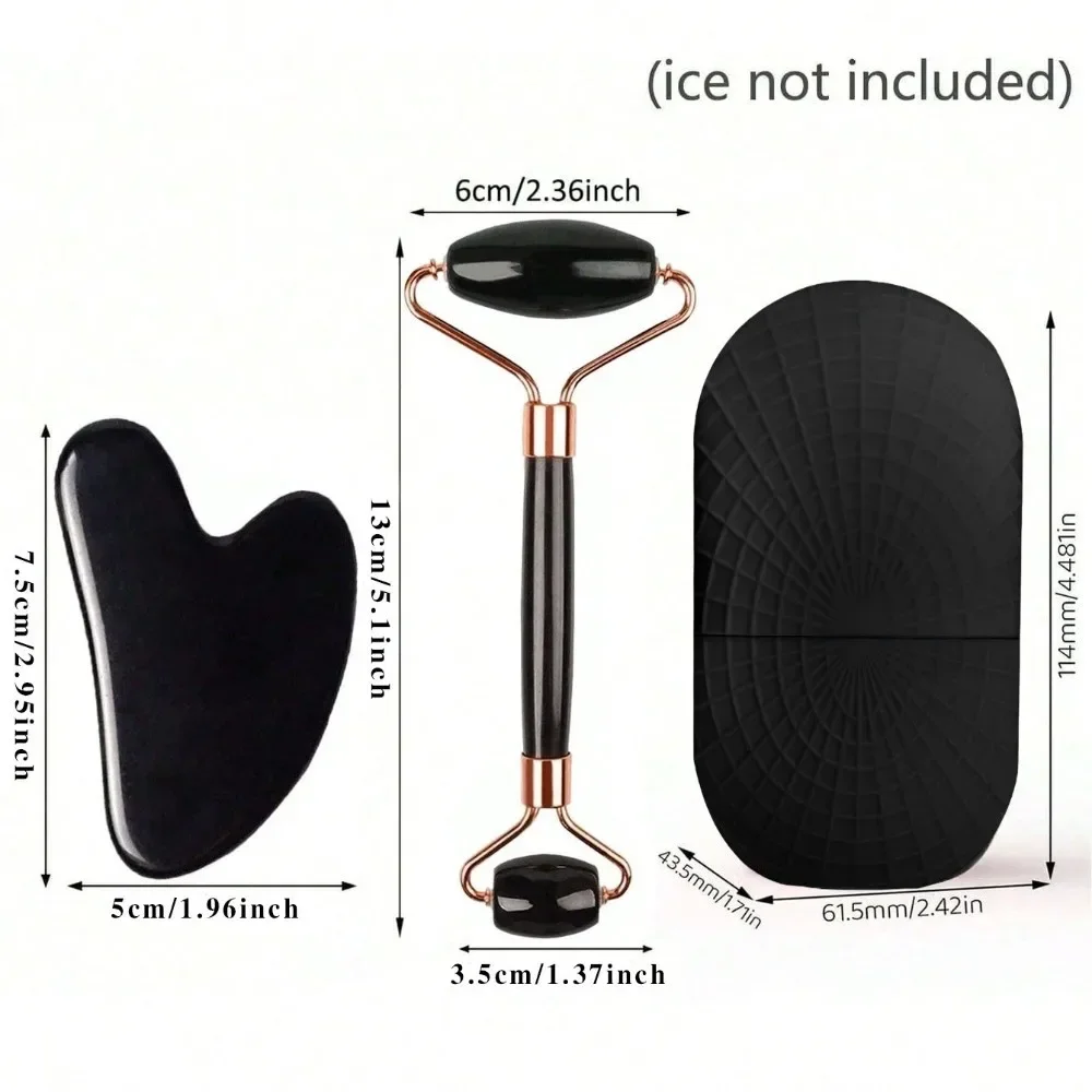 3Pcs Face Massager Kit Ice Face Roller Gua Sha Board Facial Massage Roller Face Lifting Contouring Tools Beauty Skin Care Tools