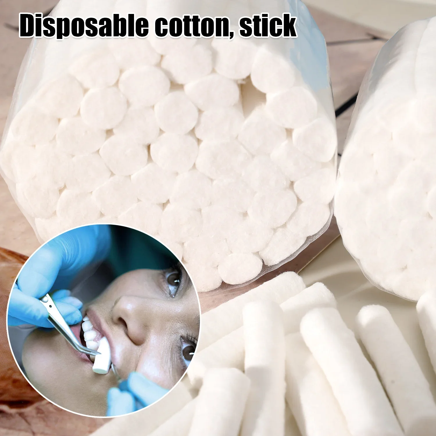 50/100pcs Disposable Dental Medical Surgical Cotton Rolls Tooth Gem High-purity Cotton Roll Dentist Teeth Whitening Consumables