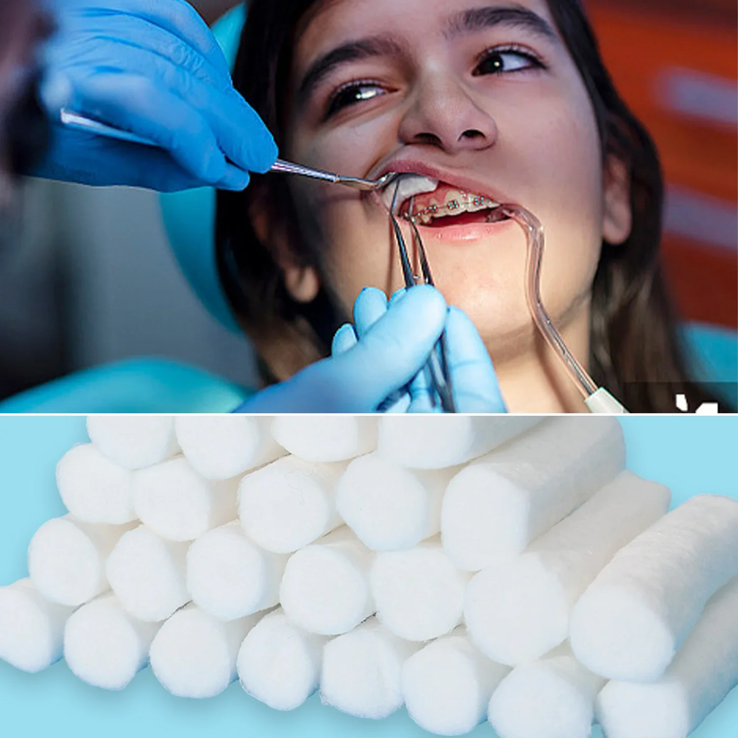 50/100pcs Disposable Dental Medical Surgical Cotton Rolls Tooth Gem High-purity Cotton Roll Dentist Teeth Whitening Consumables
