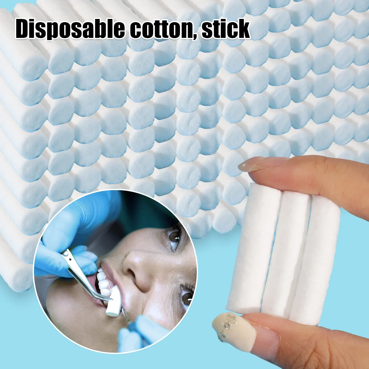 50/100pcs Disposable Dental Medical Surgical Cotton Rolls Tooth Gem High-purity Cotton Roll Dentist Teeth Whitening Consumables