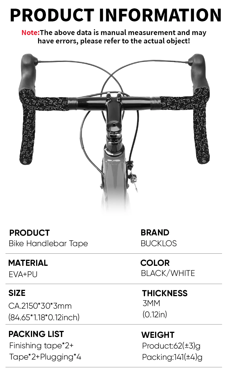 BUCKLOS Bar Tape Gravel Road Bike Handlebar Wrapper Comfortable Anti-slip Bicycle Bar Strap Handle Winding for Speed Race Cycle