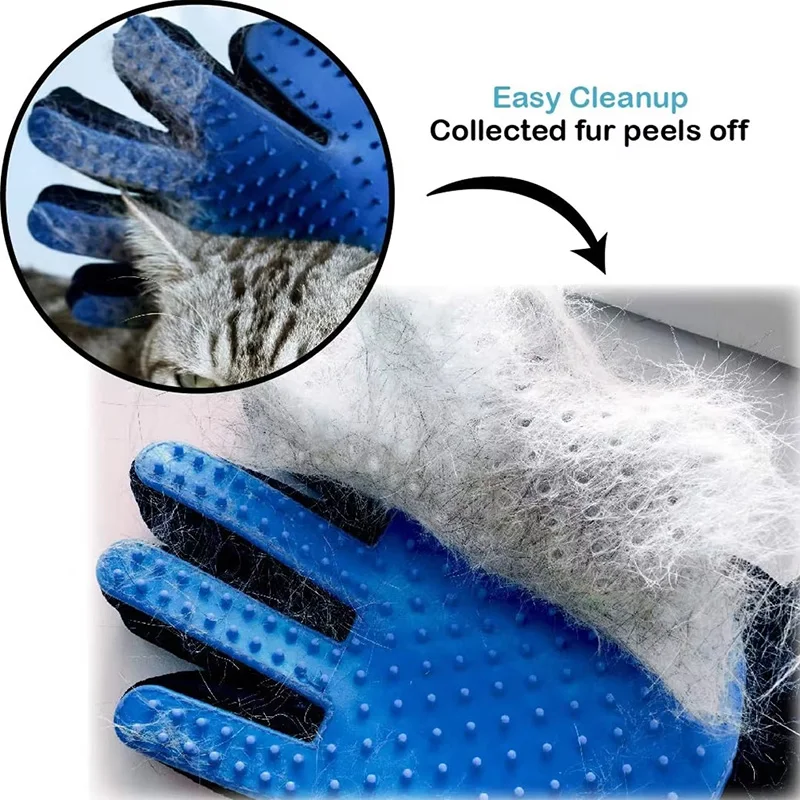 Pet Hair Remover Shower Gloves Puppy Cats Bath Brush Cleaning Silicone Comb Glove Massage Grooming Dogs Supplies