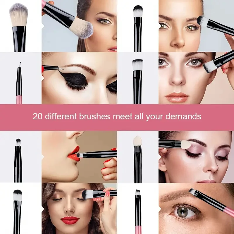 Makeup Brushes Set Premium Synthetic Kabuki Foundation Concealers Powder Blush Blending Face Eye Shadows Brush Set