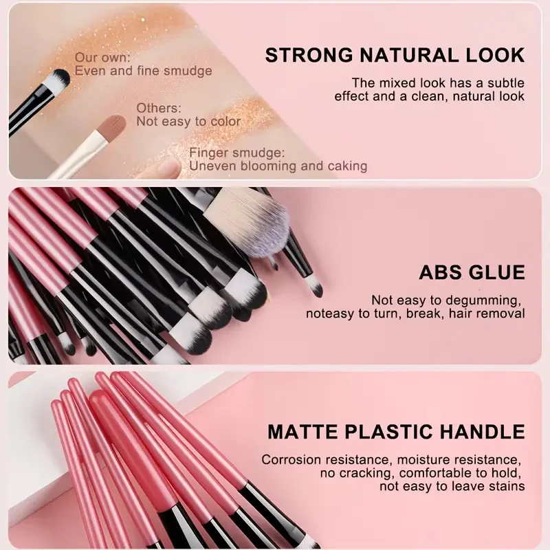 Makeup Brushes Set Premium Synthetic Kabuki Foundation Concealers Powder Blush Blending Face Eye Shadows Brush Set