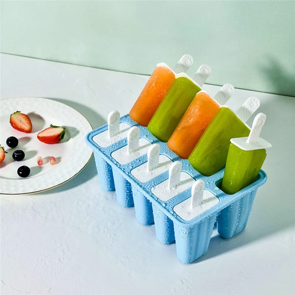 Premium BPA-Free Silicone Popsicle Molds with 6/10 Reusable Sticks - Easy Release Homemade Ice Pop Maker for Kids & Family