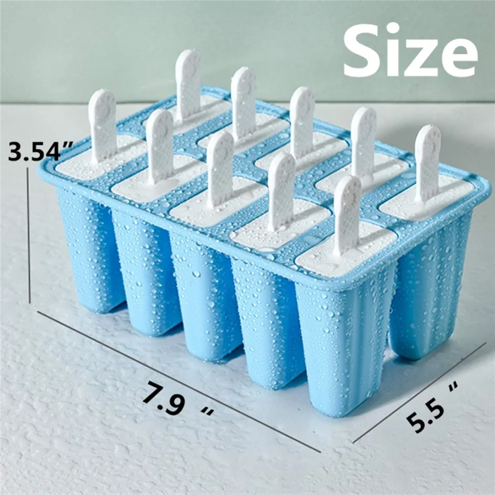 Premium BPA-Free Silicone Popsicle Molds with 6/10 Reusable Sticks - Easy Release Homemade Ice Pop Maker for Kids & Family