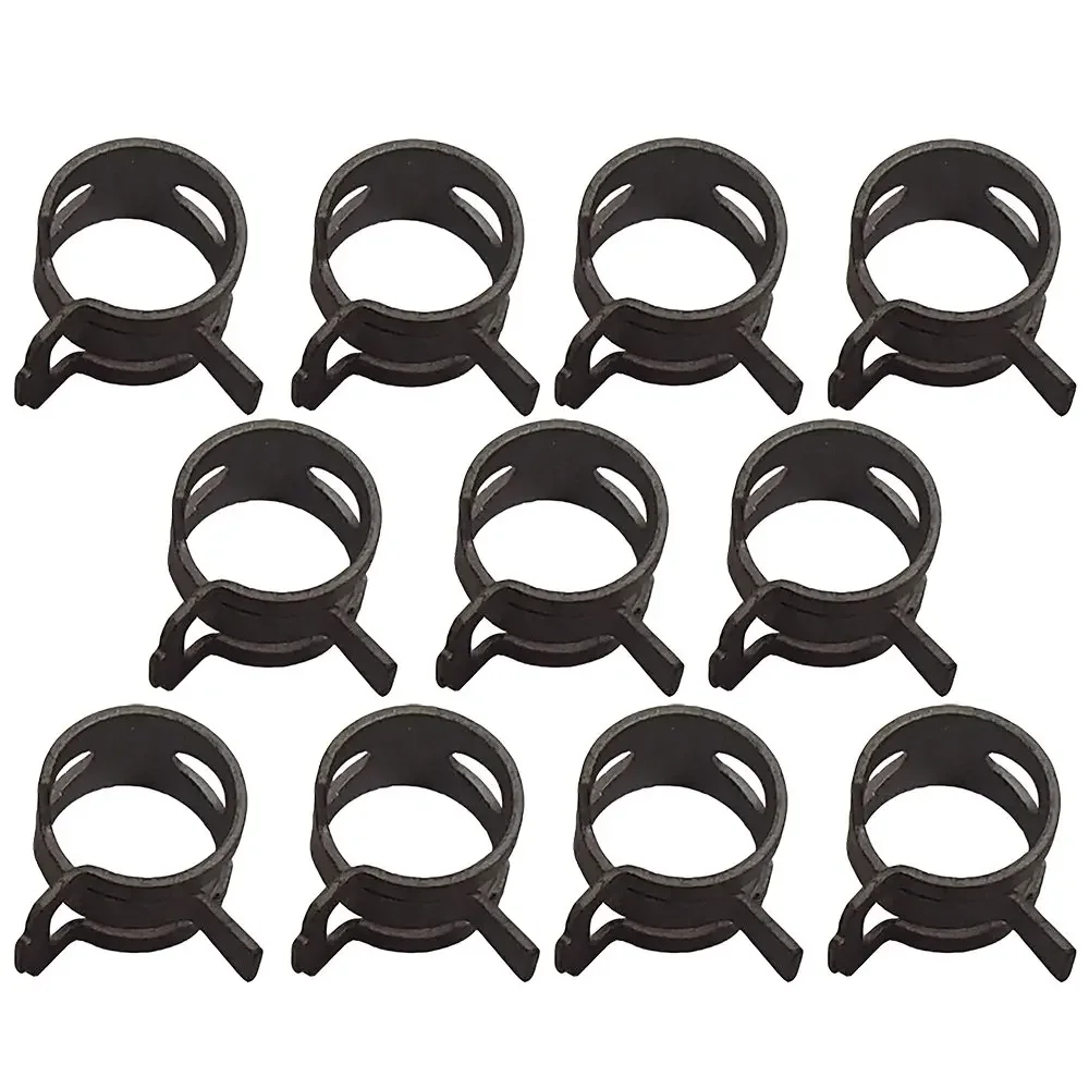 10pcs Stainless Steel Spring Hose Clamps 6-22mm Fuel/Water/Air Pipe Clips for Automotive and Plumbing