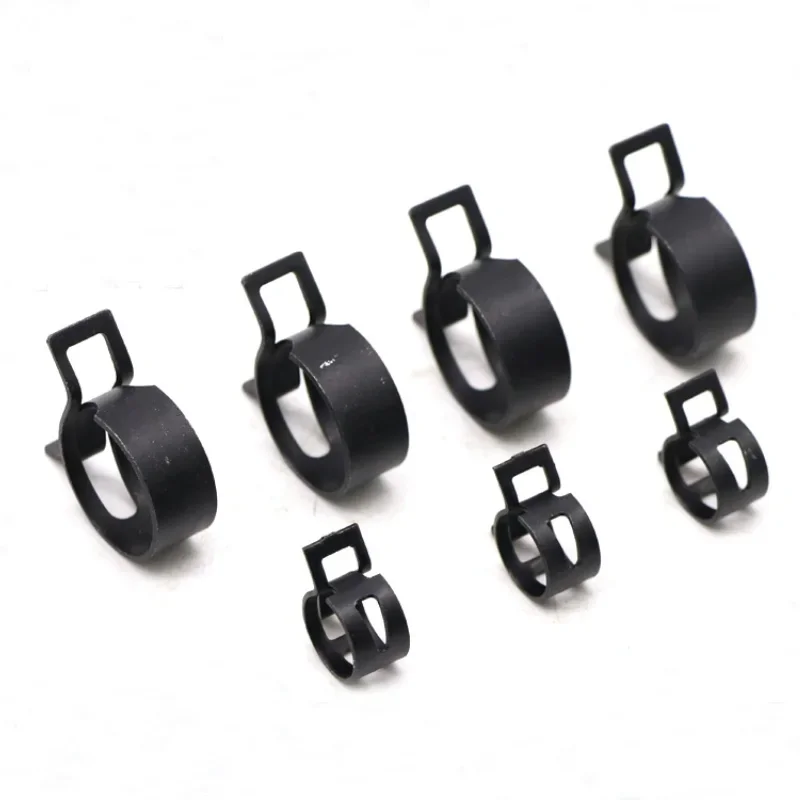 10pcs Stainless Steel Spring Hose Clamps 6-22mm Fuel/Water/Air Pipe Clips for Automotive and Plumbing
