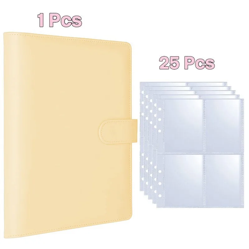 25pcs Page(4 Grids) Photo Card A5-Binder Kpop Photo Albums Idol Cards Loose-leaf Collect Book Binder Binder Photocard Holder
