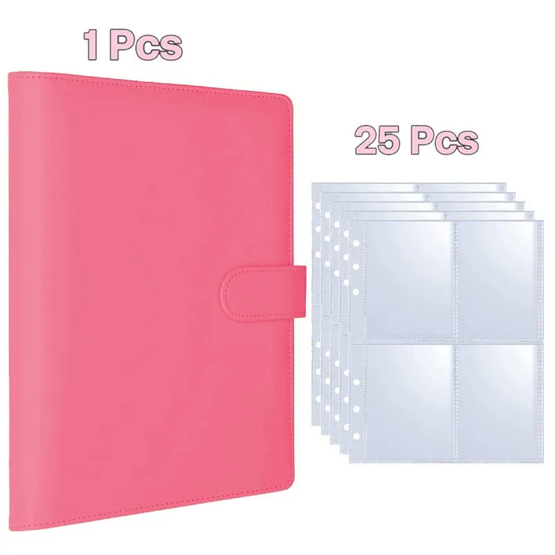 25pcs Page(4 Grids) Photo Card A5-Binder Kpop Photo Albums Idol Cards Loose-leaf Collect Book Binder Binder Photocard Holder