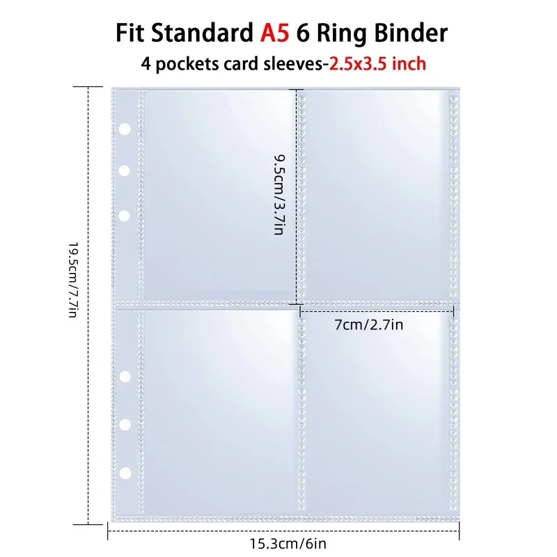 25pcs Page(4 Grids) Photo Card A5-Binder Kpop Photo Albums Idol Cards Loose-leaf Collect Book Binder Binder Photocard Holder