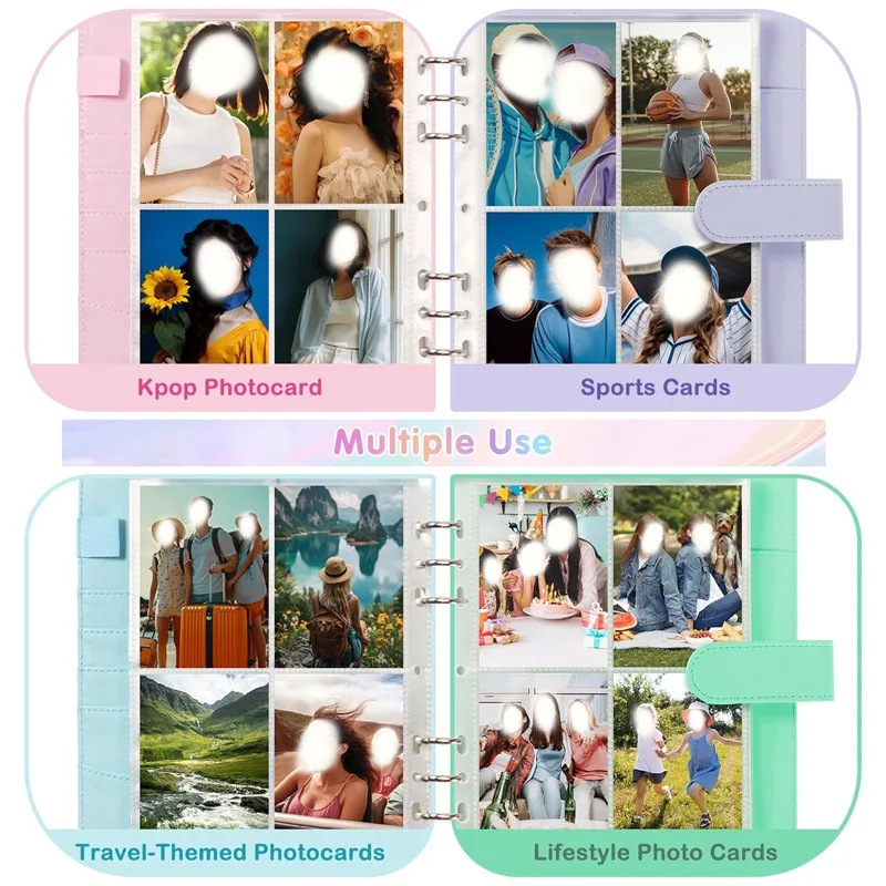 25pcs Page(4 Grids) Photo Card A5-Binder Kpop Photo Albums Idol Cards Loose-leaf Collect Book Binder Binder Photocard Holder