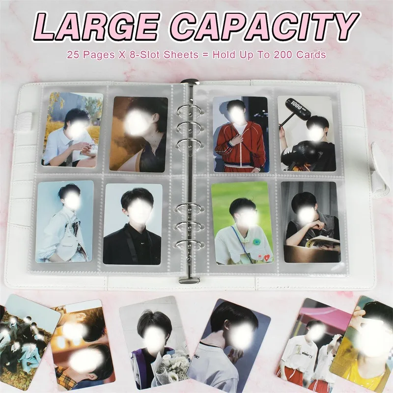 25pcs Page(4 Grids) Photo Card A5-Binder Kpop Photo Albums Idol Cards Loose-leaf Collect Book Binder Binder Photocard Holder