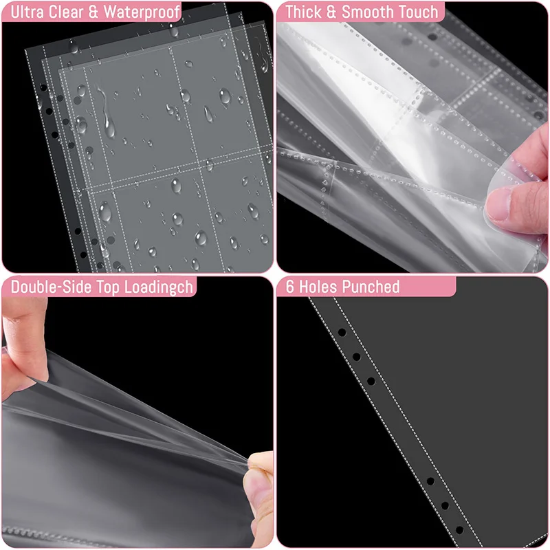 25pcs Page(4 Grids) Photo Card A5-Binder Kpop Photo Albums Idol Cards Loose-leaf Collect Book Binder Binder Photocard Holder