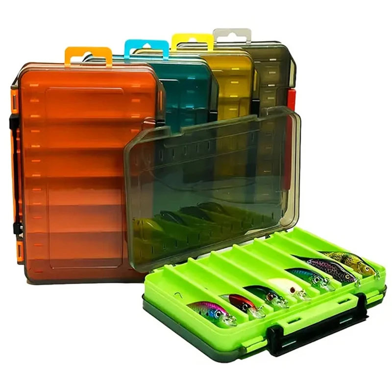New Double-Sided Fishing Tackle Box Organizer, Large and Small, Fishing Accessories Storage Case for Lures, Hooks, Lure Tools