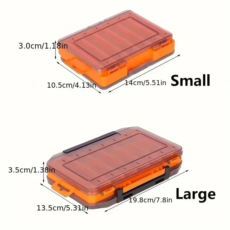 New Double-Sided Fishing Tackle Box Organizer, Large and Small, Fishing Accessories Storage Case for Lures, Hooks, Lure Tools