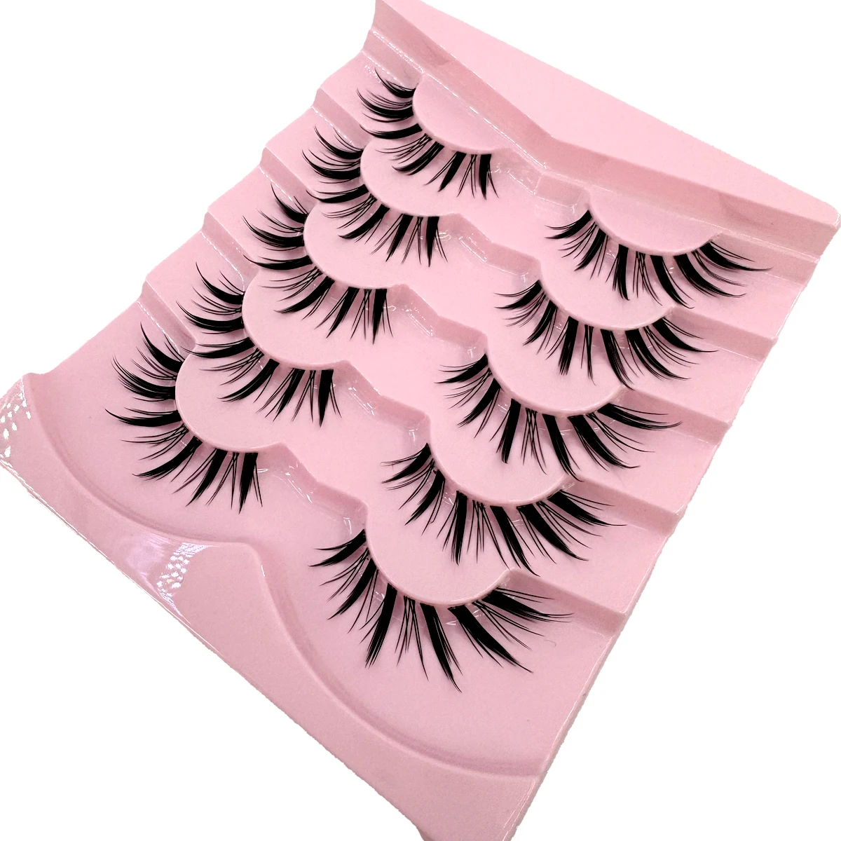 HBZGTLAD 5 Pairs of Anime Role-Playing Fake Mink Eyelashes Natural Full Lashes Transparent Tape Soft Eyelash Extension