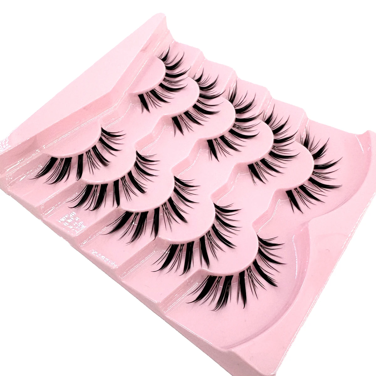 HBZGTLAD 5 Pairs of Anime Role-Playing Fake Mink Eyelashes Natural Full Lashes Transparent Tape Soft Eyelash Extension