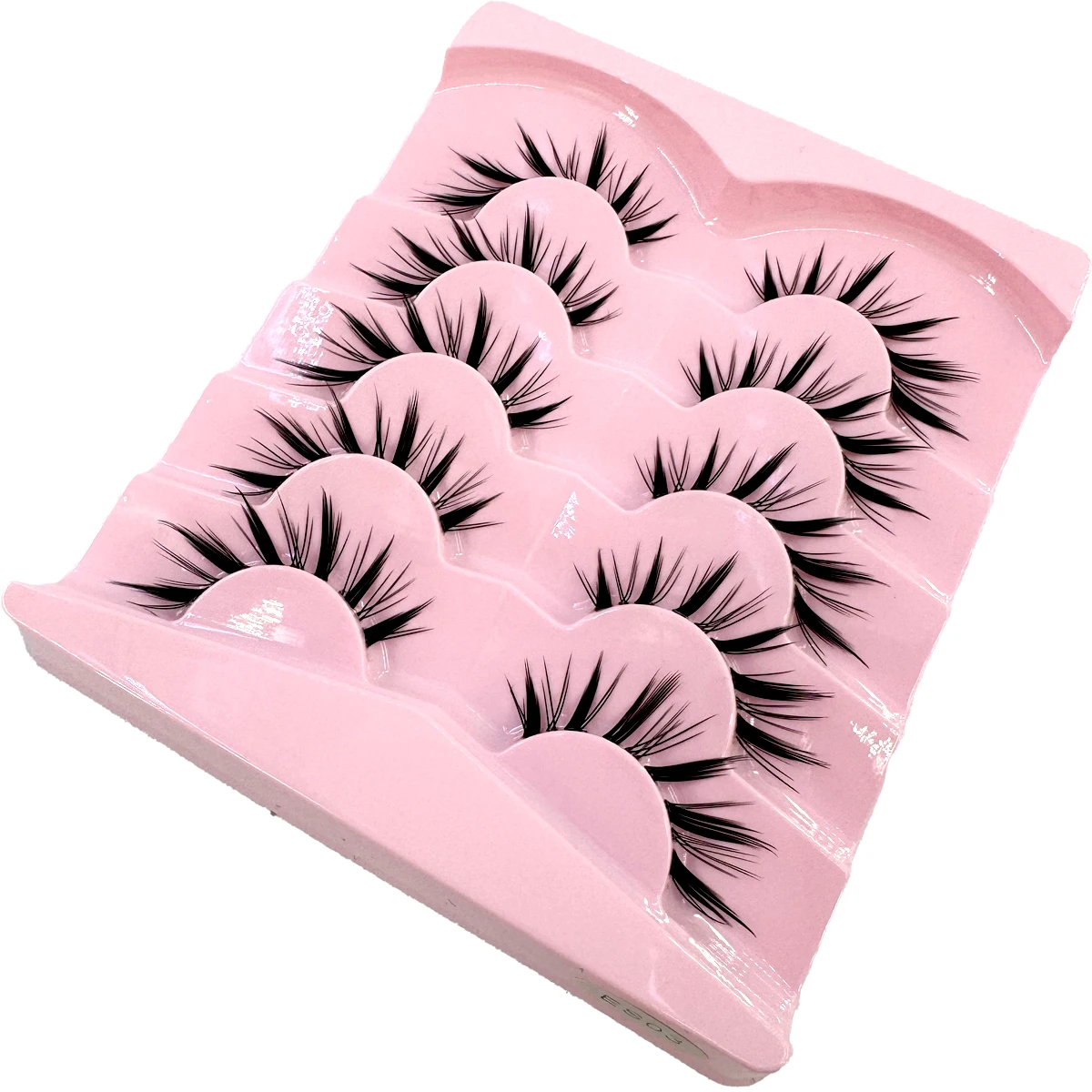 HBZGTLAD 5 Pairs of Anime Role-Playing Fake Mink Eyelashes Natural Full Lashes Transparent Tape Soft Eyelash Extension
