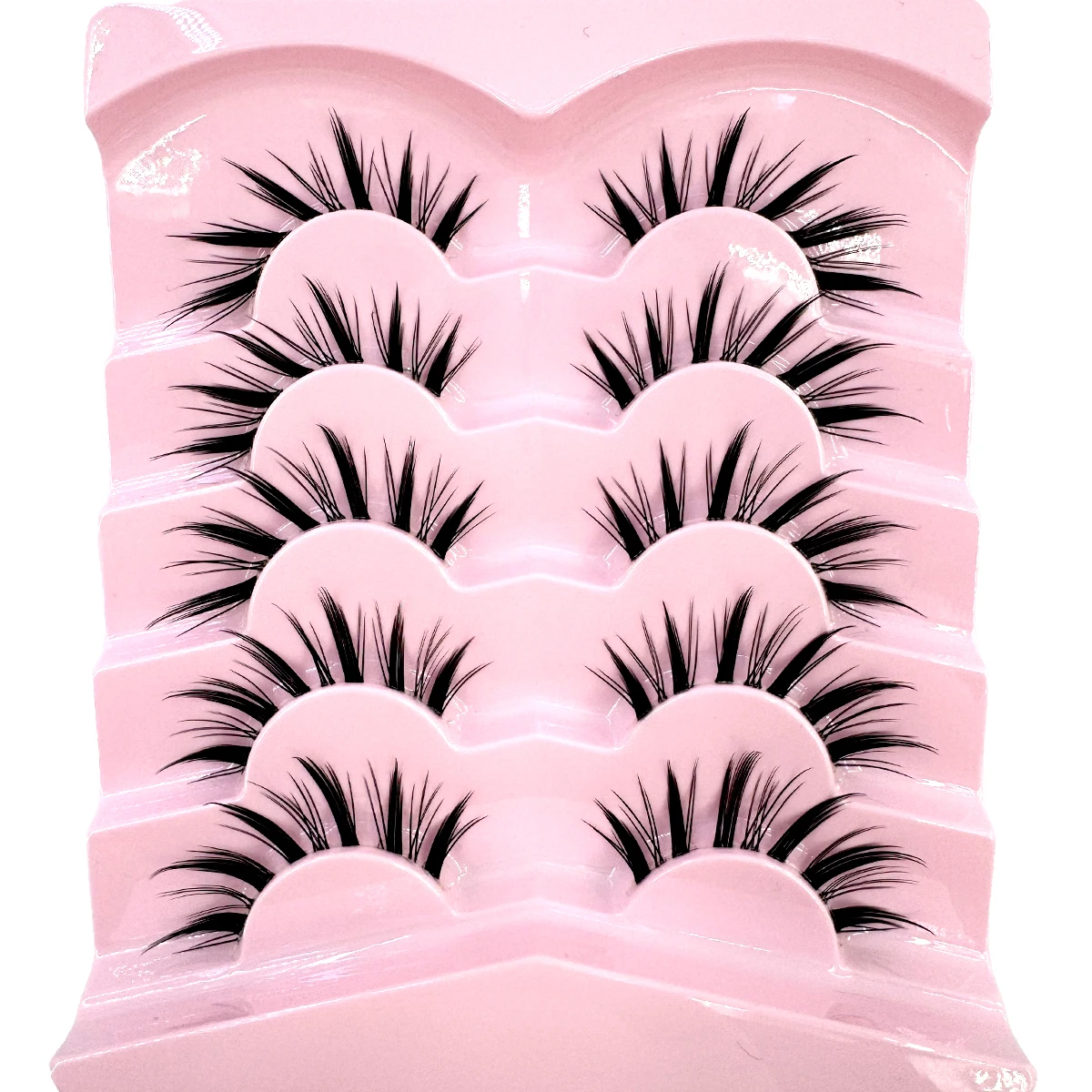 HBZGTLAD 5 Pairs of Anime Role-Playing Fake Mink Eyelashes Natural Full Lashes Transparent Tape Soft Eyelash Extension