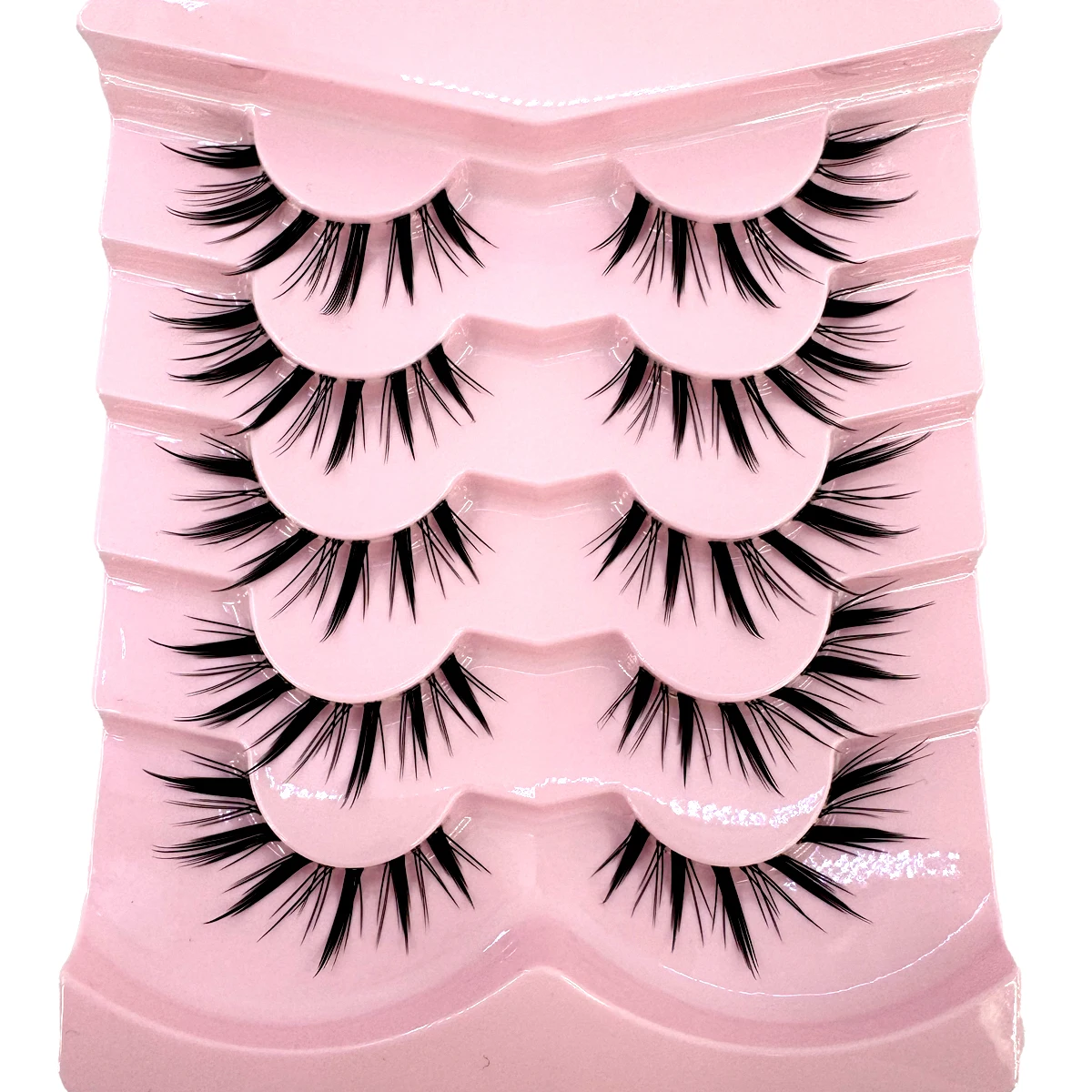 HBZGTLAD 5 Pairs of Anime Role-Playing Fake Mink Eyelashes Natural Full Lashes Transparent Tape Soft Eyelash Extension