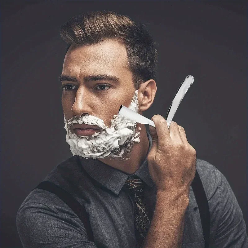 Stainless Steel Foldable Manual Razor | 10-Pack Replacement Blades | Men's Grooming Essential for Smooth & Close Shave