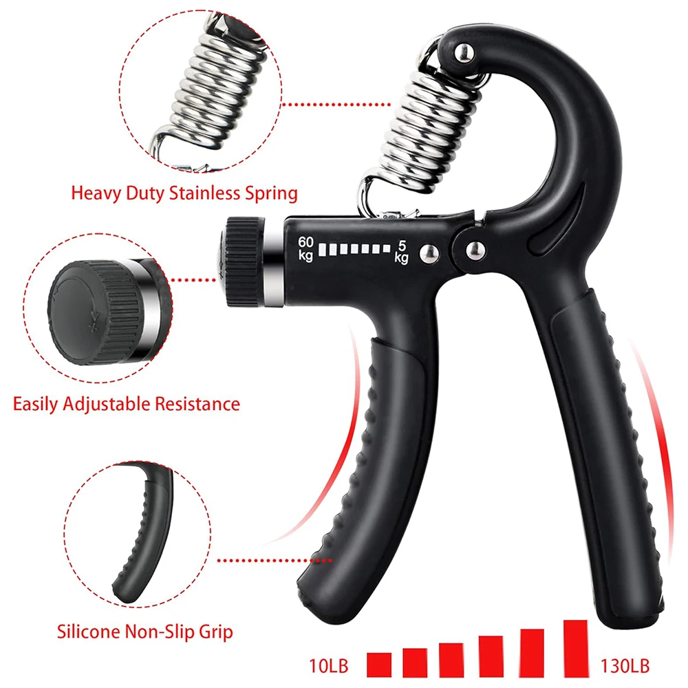 Gripper Adjustable R-Type Hand Grip Exercise Countable Strength Exercise Strengthening Pliers Spring Finger Pinch Wrist Expander