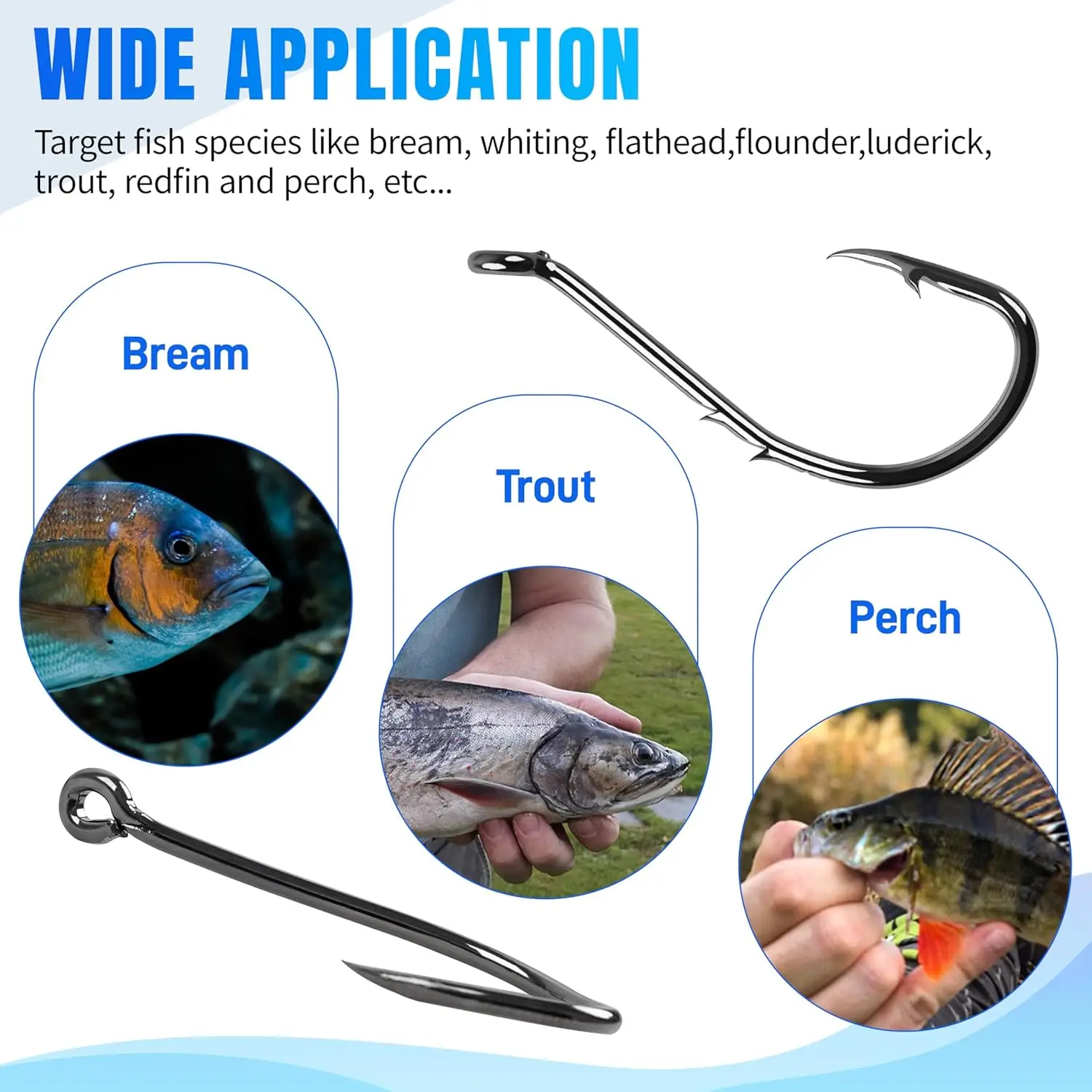 FishTrip Octopus Baitholder Fishing Hooks 2X Sharp Barbed Beak Hooks High Carbon Steel Extra Sharp Closed Eye for Saltwater