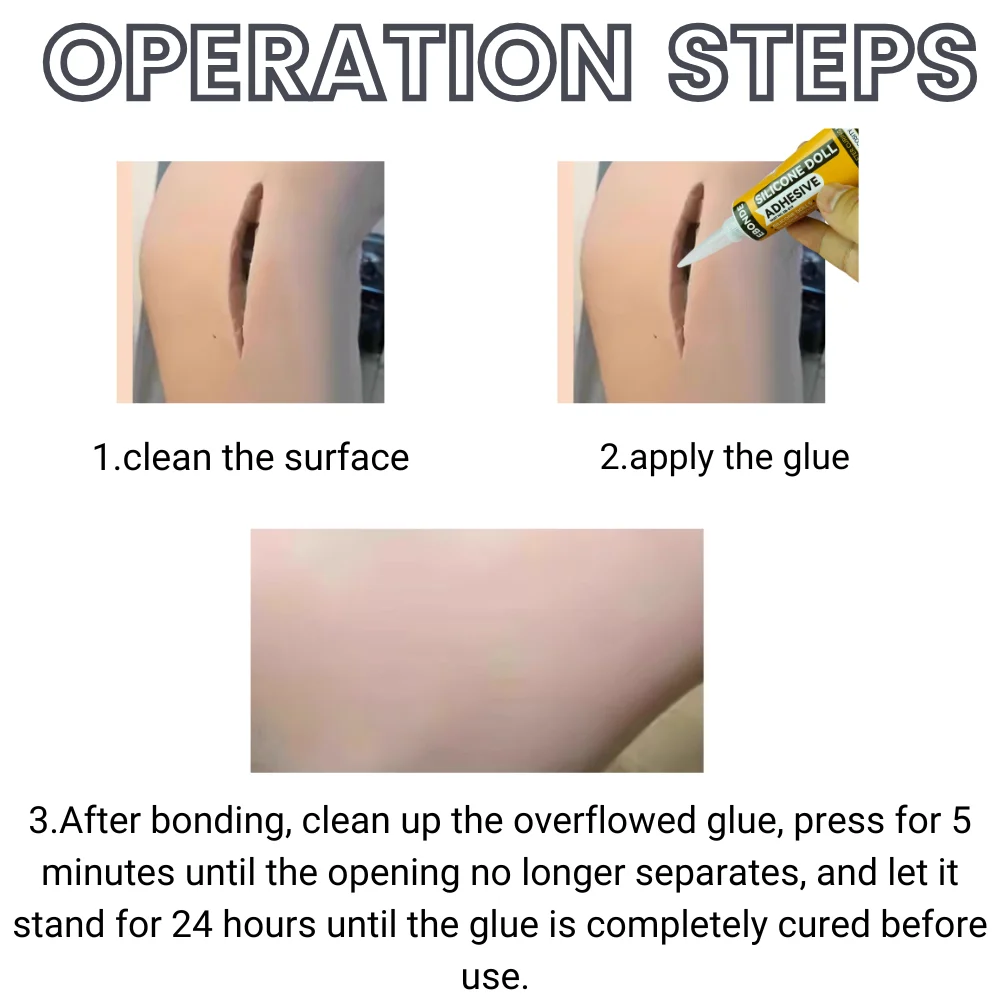 Strong Adhesive Glue for Silicone, Plastic, Metal, Glass - Repair Silicone Dolls, Prosthesis, Fake Skin, Toys and More