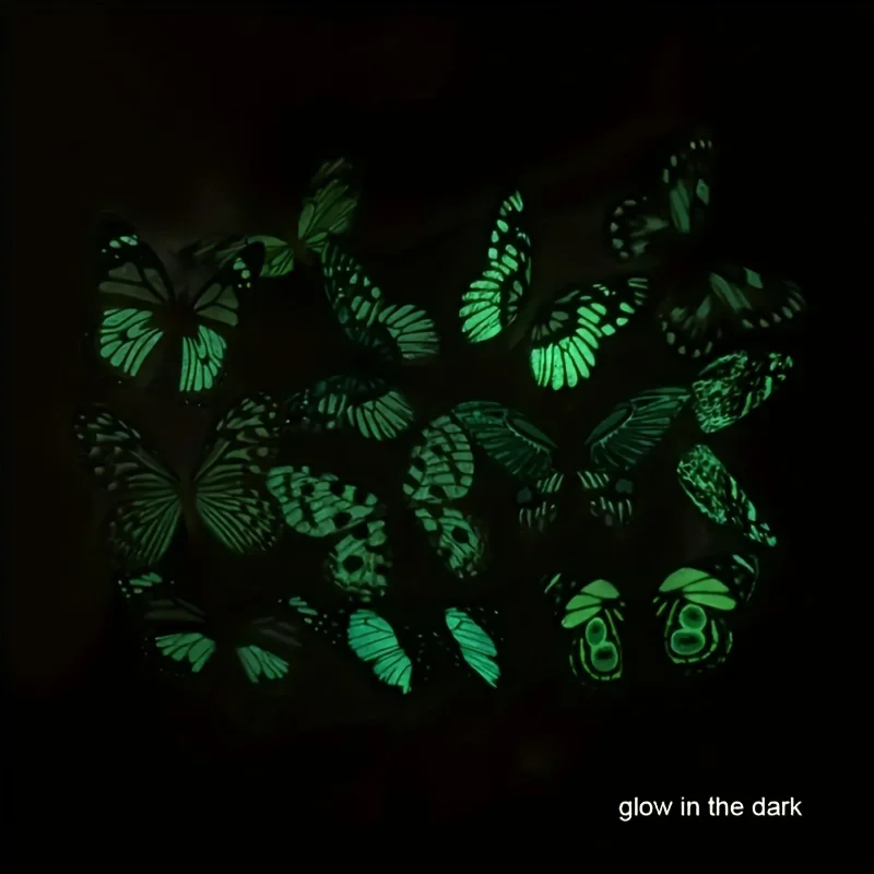 ,24pcs Glow In The Dark Luminous Butterfly Stakes - Perfect For Outdoor Garden Lawn Decoration!
