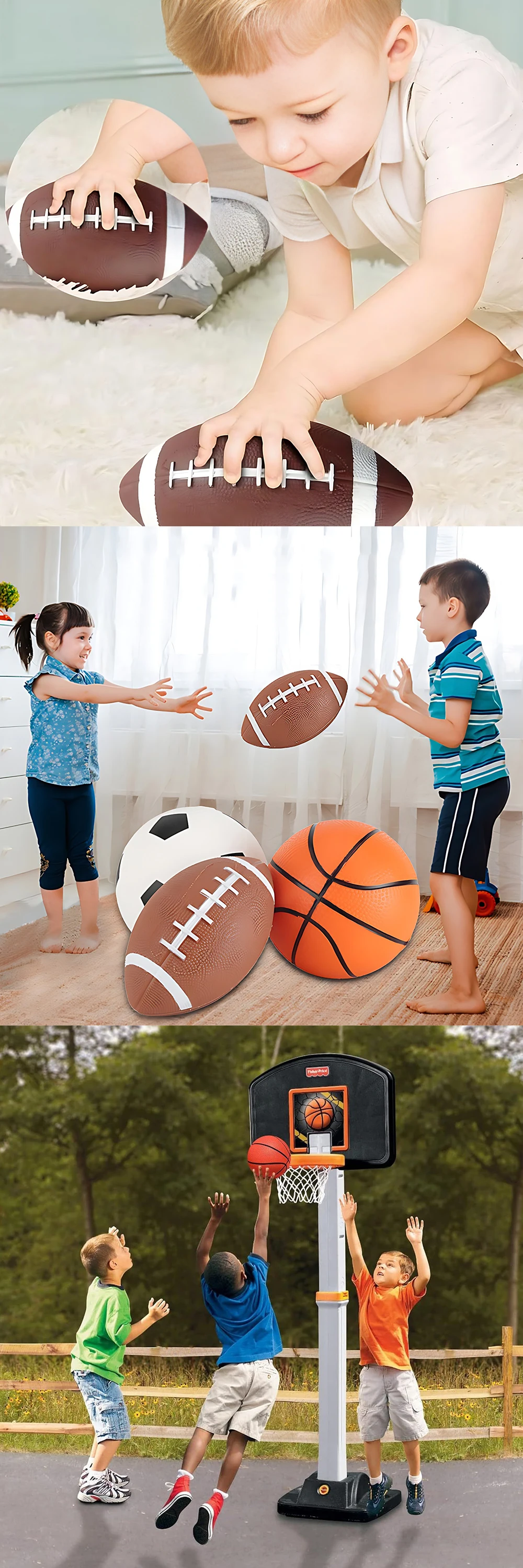 1/2/3PCS Balls Football Basketball Rugby Elastic Inflation Mini Balls Colorful Sports Outdoor Games Supplies Party Souvenirs ZYF