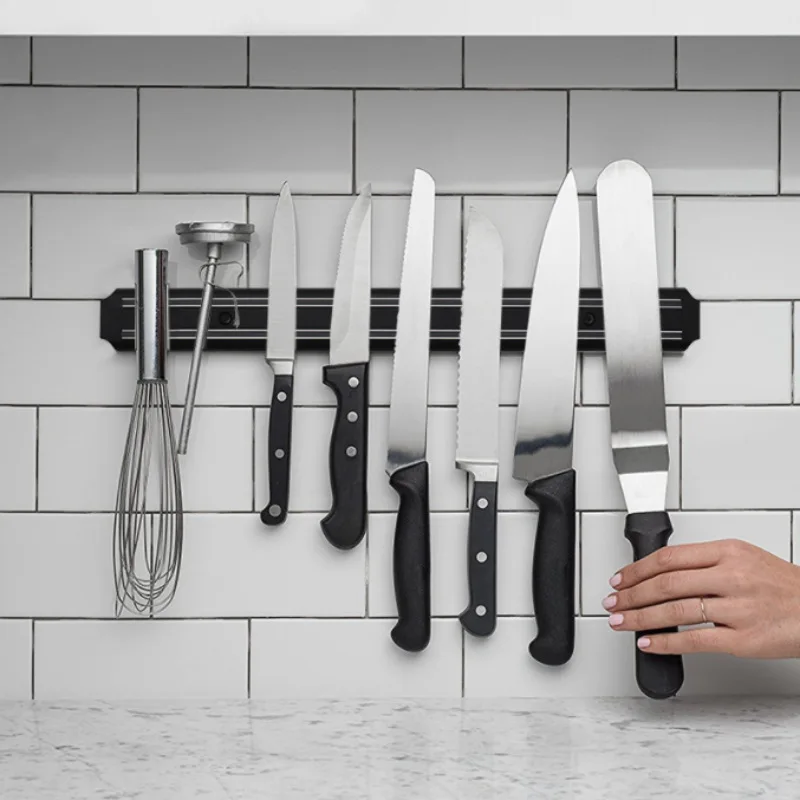 Stainless Steel Wall-Mounted Knife Magnetic Strong Powerful Holder Kitchen/Bar Secure Rack Reliable Knife Storage Magnetism