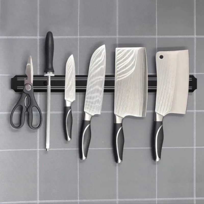 Stainless Steel Wall-Mounted Knife Magnetic Strong Powerful Holder Kitchen/Bar Secure Rack Reliable Knife Storage Magnetism