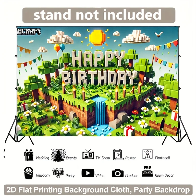 One 2D background banner, a birthday celebration scene, a very beautiful and unique background fabric, made of polyester fiber