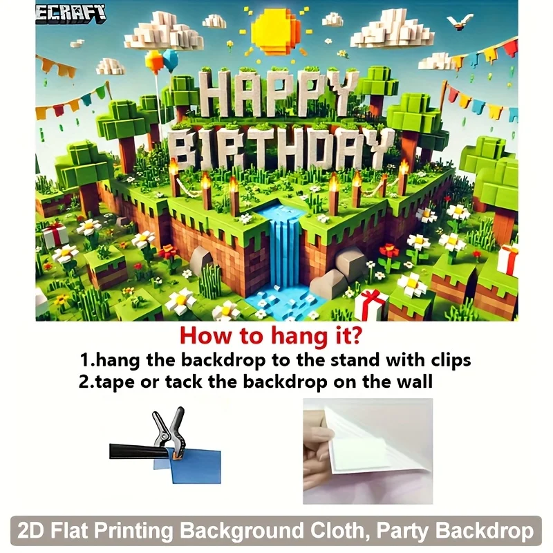 One 2D background banner, a birthday celebration scene, a very beautiful and unique background fabric, made of polyester fiber