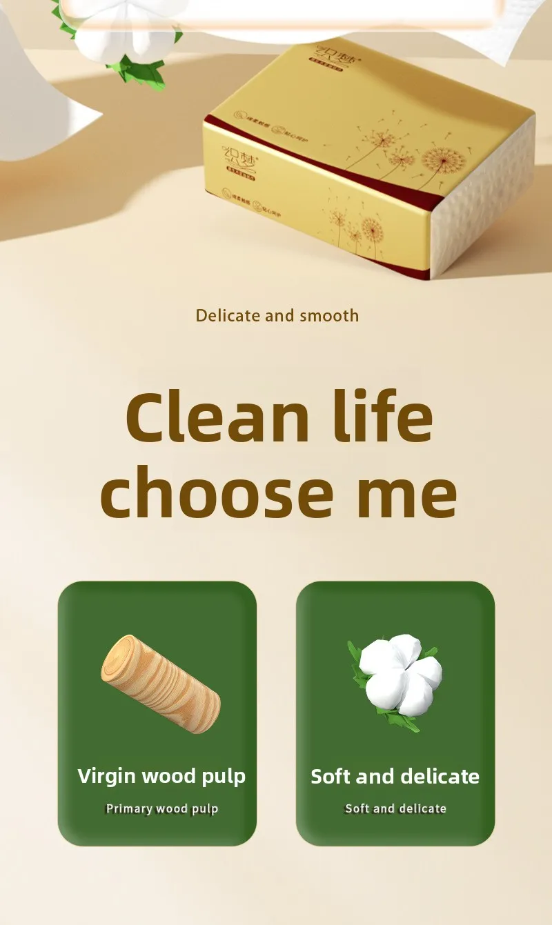 10-40 Small Packs Of Wood Pulp Paper, 4 Layers Thick, 160 Sheets/pack, 40 Packs/pack, Napkins, Tissue Paper, Toilet Paper