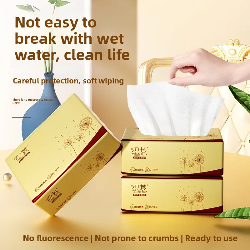 10-40 Small Packs Of Wood Pulp Paper, 4 Layers Thick, 160 Sheets/pack, 40 Packs/pack, Napkins, Tissue Paper, Toilet Paper