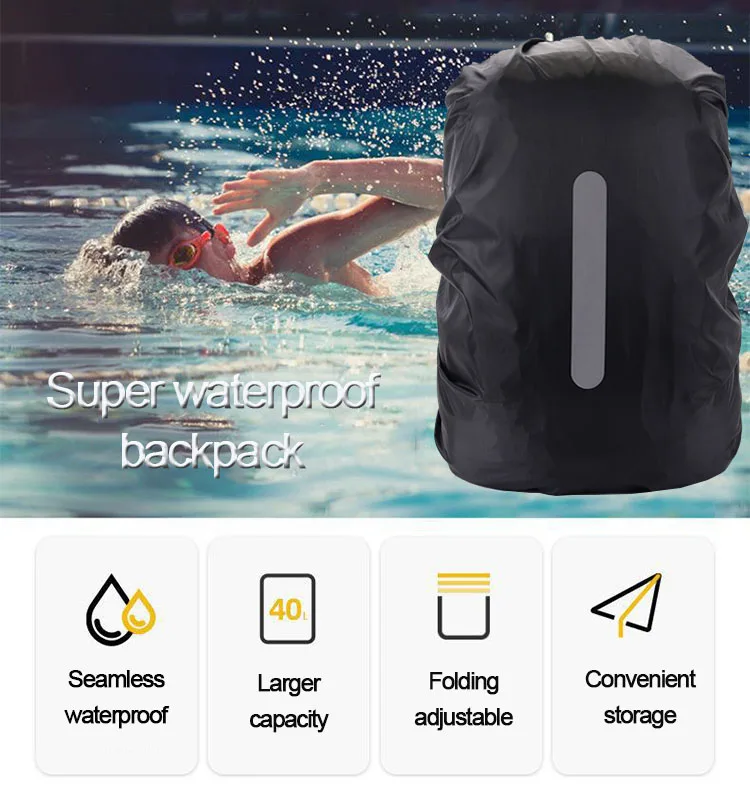 New Waterproof Backpack Cover Ravel Safety Outdoor Backpack Cover Waterproof Rain Cap Cover YJ04