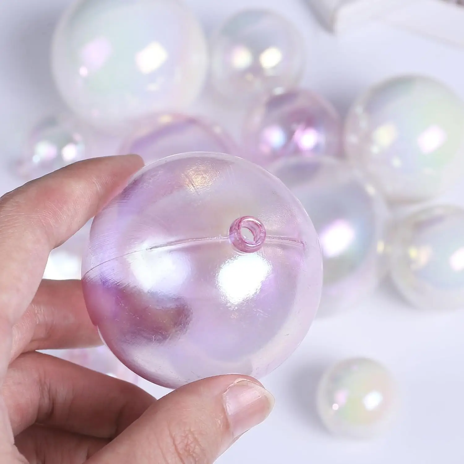 12/24pcs Transparent Colorful Birthday Wishing Ball Cake Decoration Plugin,for Birthday,Wedding,Various Party Cake Decoration