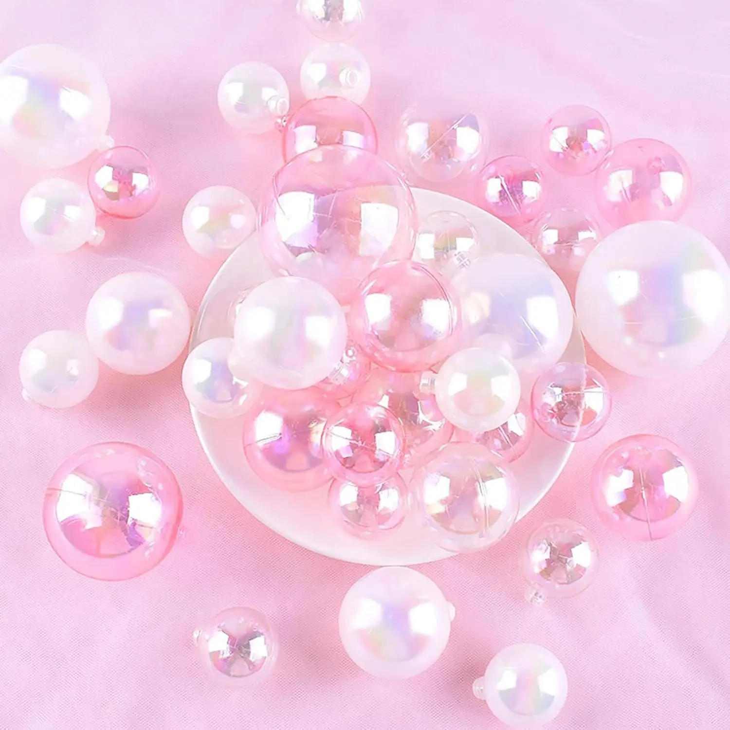 12/24pcs Transparent Colorful Birthday Wishing Ball Cake Decoration Plugin,for Birthday,Wedding,Various Party Cake Decoration