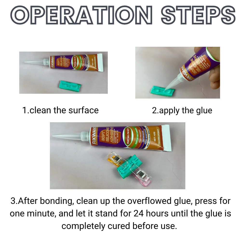 Soft Silicone Adhesive - High Low Temperature Resistant, Waterproof for Bonding Silicone, Metal, Glass, Plastic, Ceramic etc.