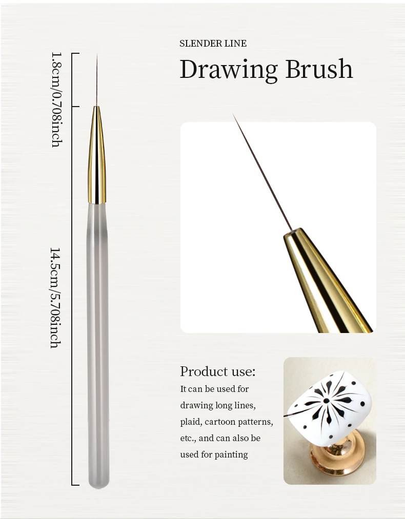 RSNAIL Nail Art Brush Set Vintage Checker Brush Ultra-Fine Drawing Painting Brushes Nail Art Kit with Y2K Style Manicure Tools