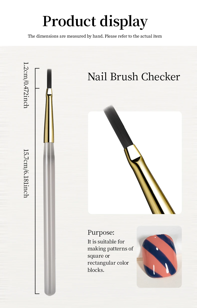 RSNAIL Nail Art Brush Set Vintage Checker Brush Ultra-Fine Drawing Painting Brushes Nail Art Kit with Y2K Style Manicure Tools