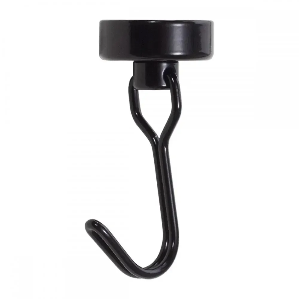 Heavy 1/2/4/8Pcs Duty Magnetic Hooks Strong Neodymium Magnet Hook Black Silver Swivel Hook Kitchen Refrigerator Hanging Tools
