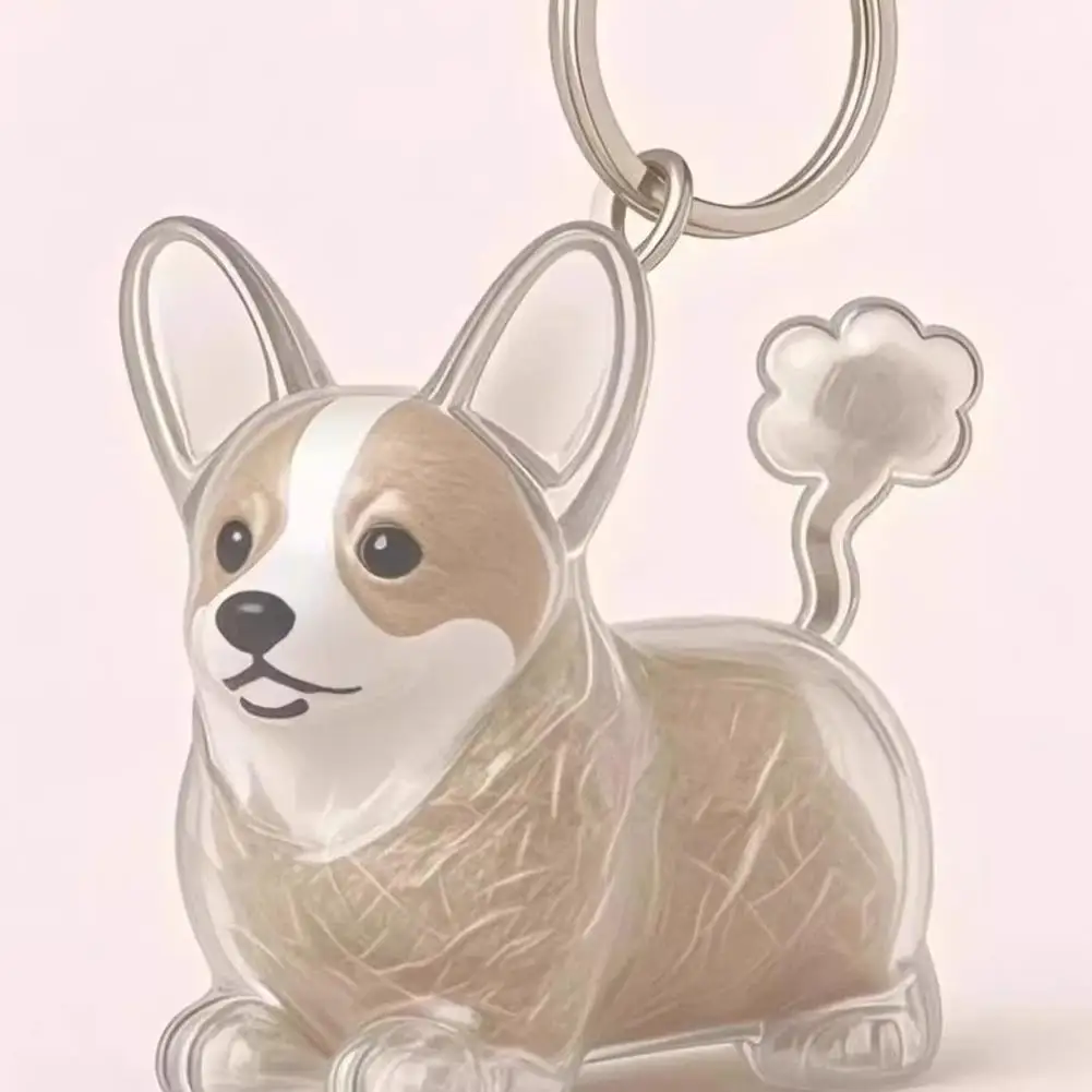 Clear Pet Hair Keychain Cute Dog Fur Keepsake Holder Creative Transparent Pet Hair Memorial Collection Pendant For Dog/Cat