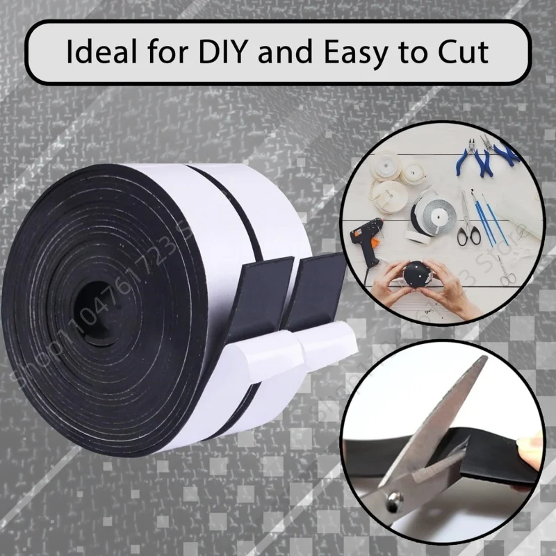 50cm Black Silicone Rubber Strip Self Adhesive Anti-skid Shock Absorption Damper High Temperature Resistant Sealing Strip