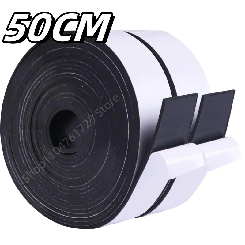 50cm Black Silicone Rubber Strip Self Adhesive Anti-skid Shock Absorption Damper High Temperature Resistant Sealing Strip