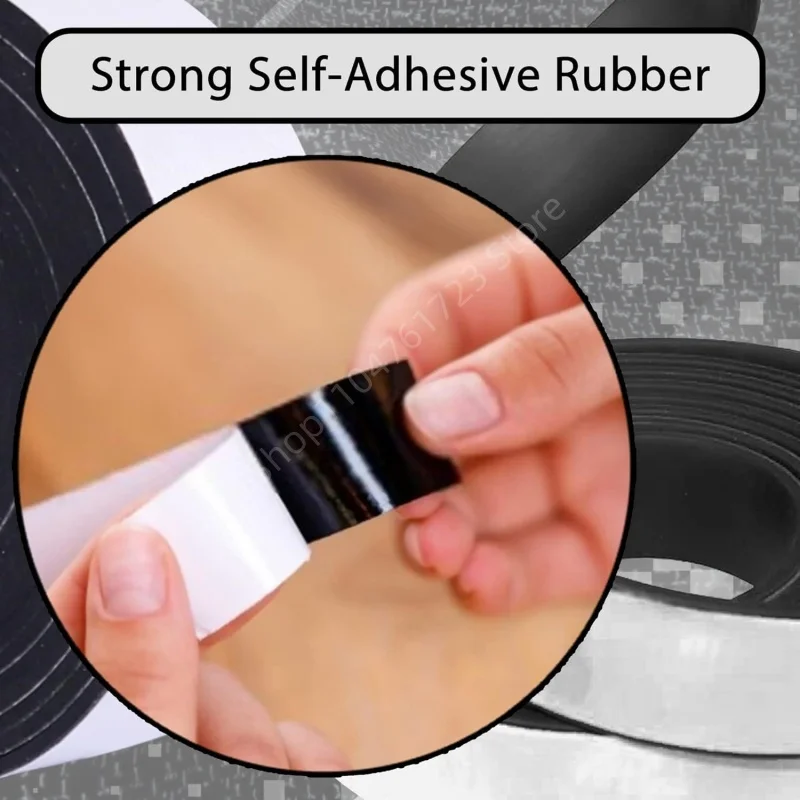 50cm Black Silicone Rubber Strip Self Adhesive Anti-skid Shock Absorption Damper High Temperature Resistant Sealing Strip