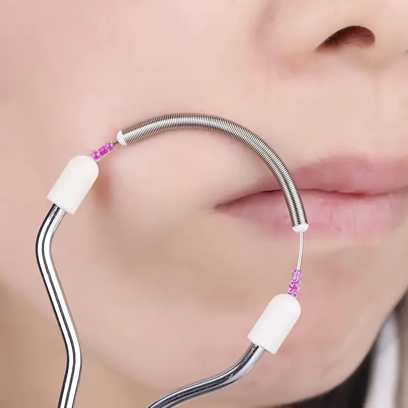 1PCFacial Epilator for Women, Remove Unwanted Hair on Upper Lip, Chin, Face, Portable Handheld Spring Roller Epilator for Smooth