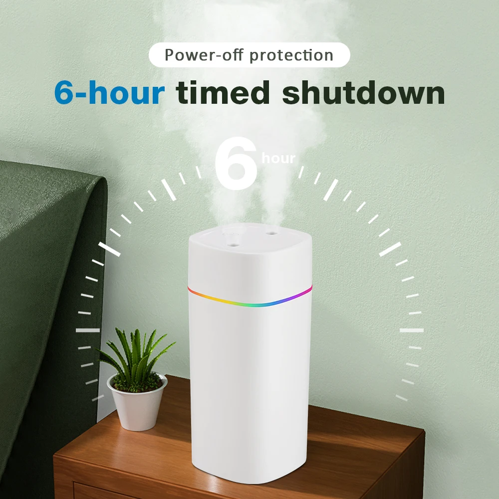 300/600ML USB Air Humidifier For Home Car With Colorful Night Light Large Capacity Essential Oil Aroma Diffuser Mist Sprayer
